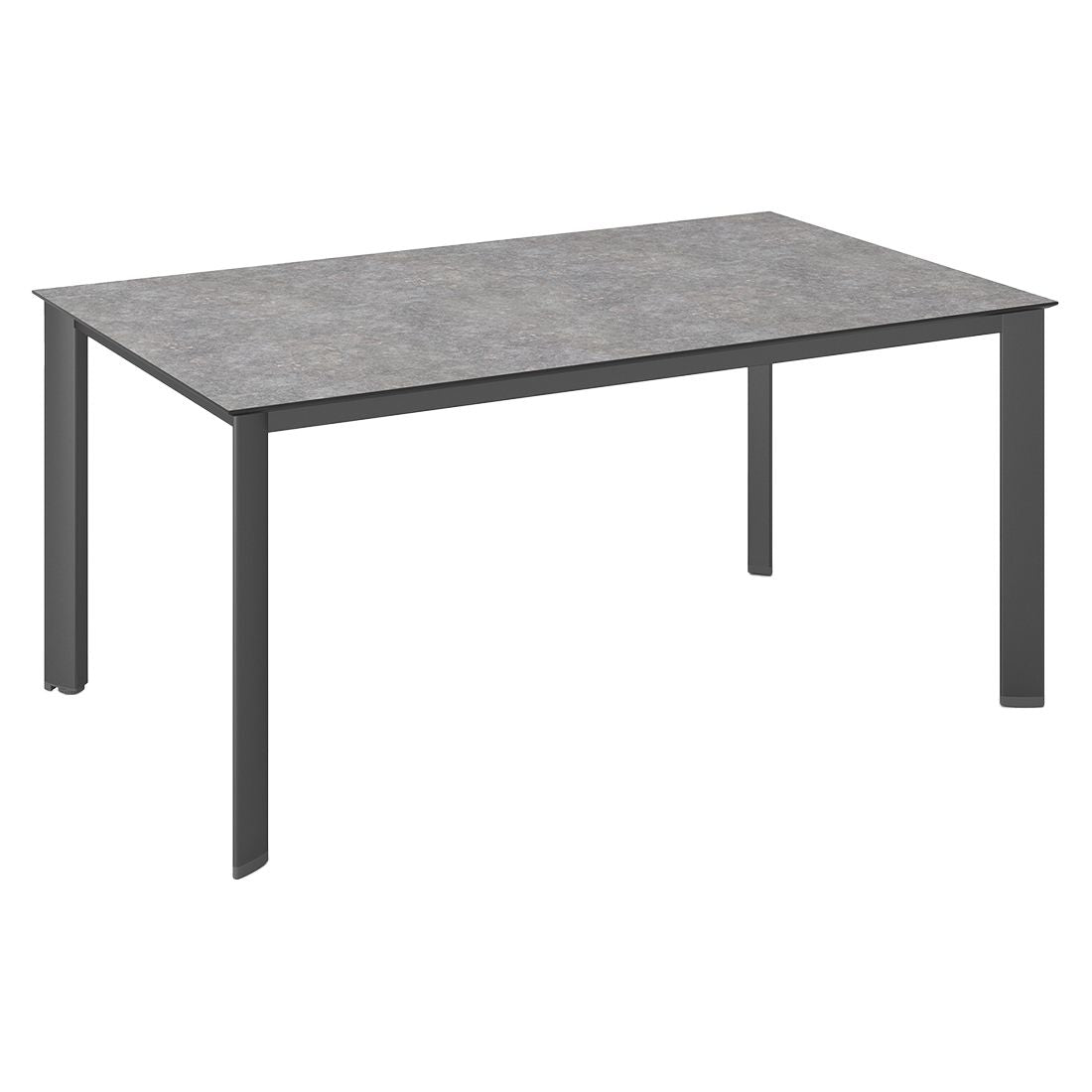 Hagebord Edge aluminium/HPL 160x95 cm antrasitt sett forfra