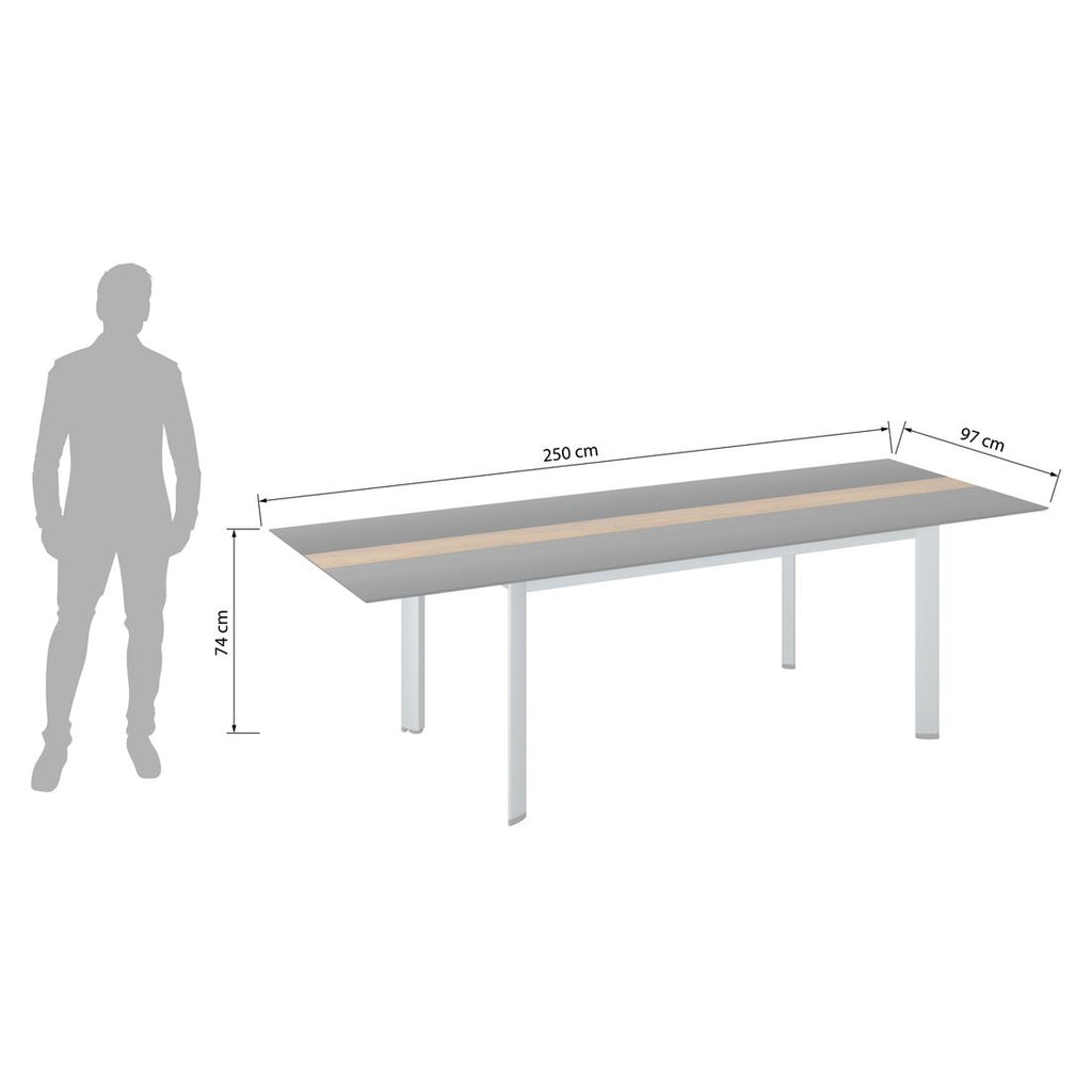 Detalj av Hagebord Edge aluminium/HPL 250x97 cm - Kettler bordplate