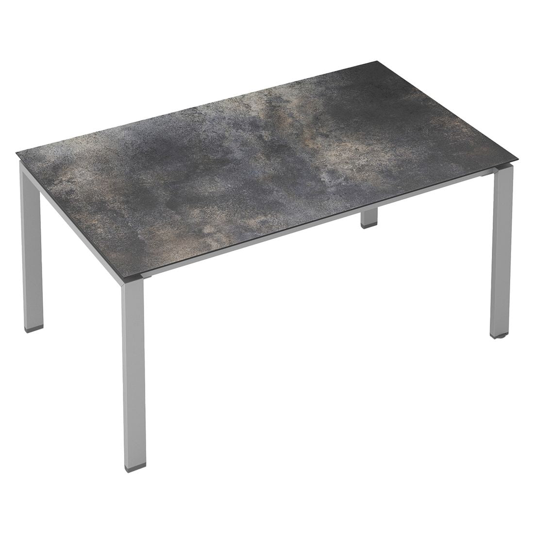 Montert Hagebord Float aluminium HPL 140x70 cm Kettler på terrasse