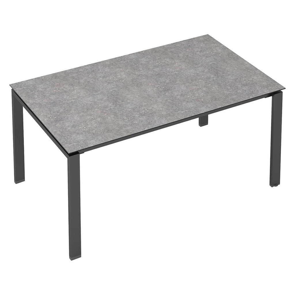 Hagebord Float aluminium HPL 160x95 cm kalksandstein detalj av bordplate