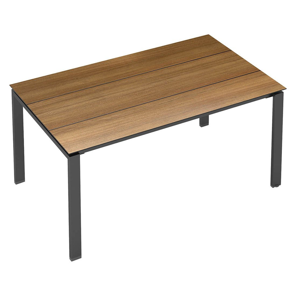 Detalj av Hagebord Float aluminium HPL 220x95 cm antrasitt bordplate