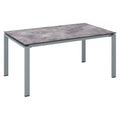 Hagebord Float aluminium HPL 220x95 cm sølv antrasitt forfra