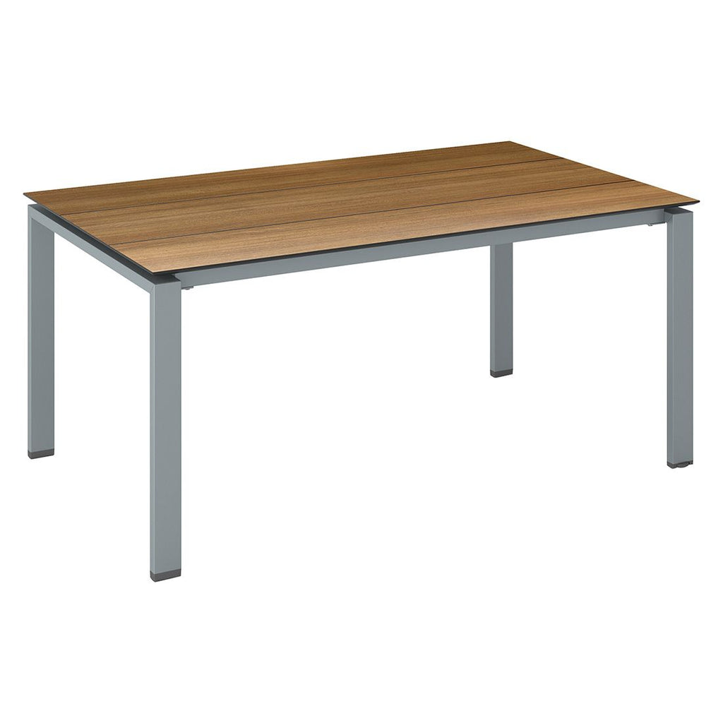 Hagebord Float aluminium HPL teak-look 180x95 cm forfra