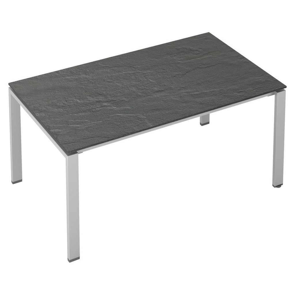 Montert Hagebord Float aluminium Kettalux 160x95 cm på terrasse