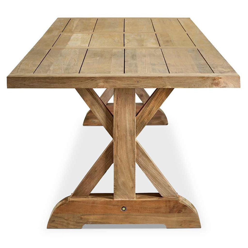 Detalj av bordplate på Hagebord France resirkulert teak 240x100 cm - OUTLIV