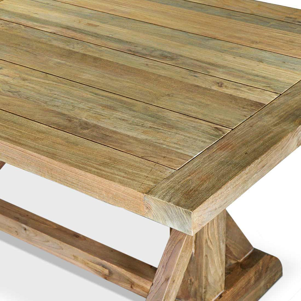 Montert Hagebord France resirkulert teak 240x100 cm - OUTLIV i hage