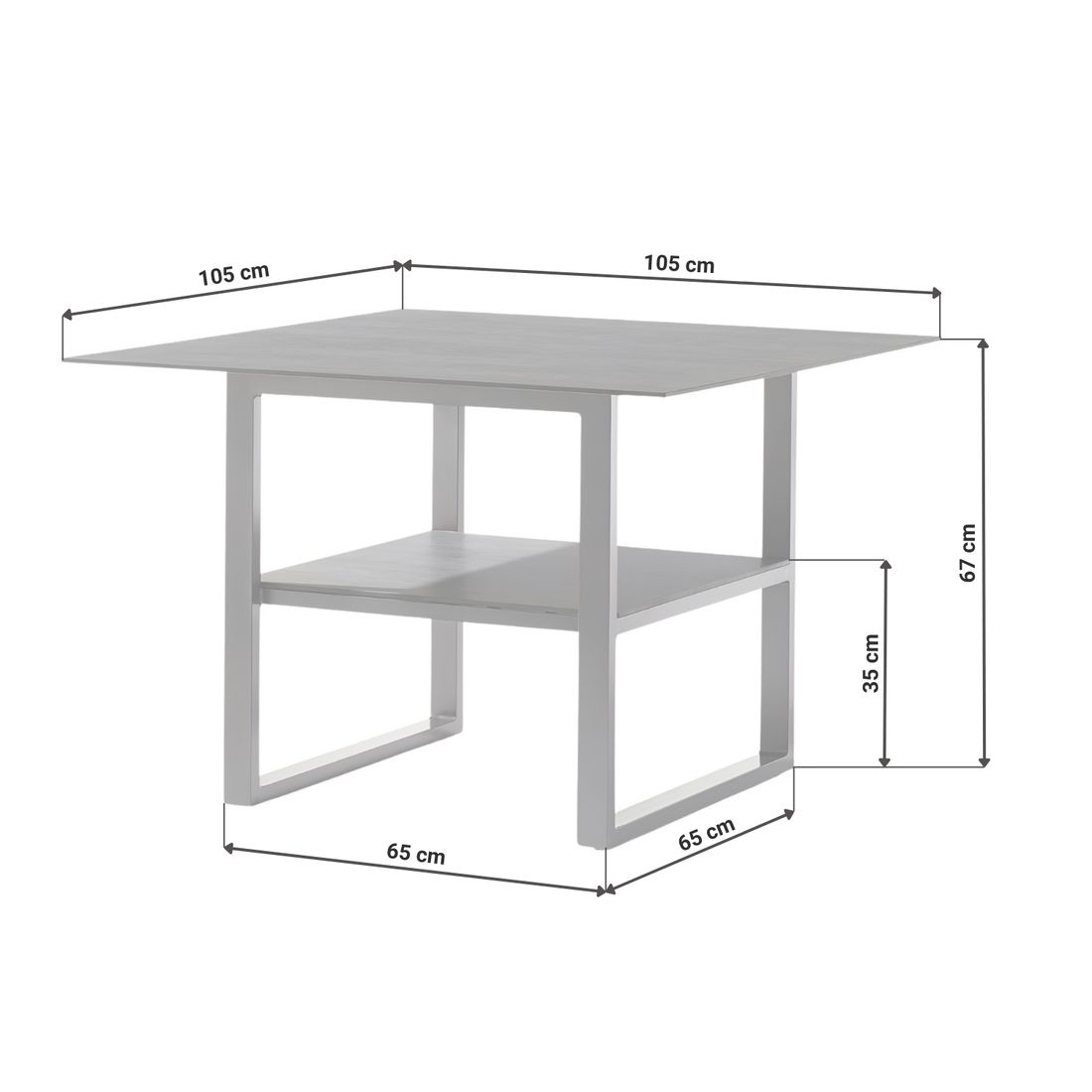 Detalj av Hagebord Havanna aluminium HPL 105x105 cm Sieger