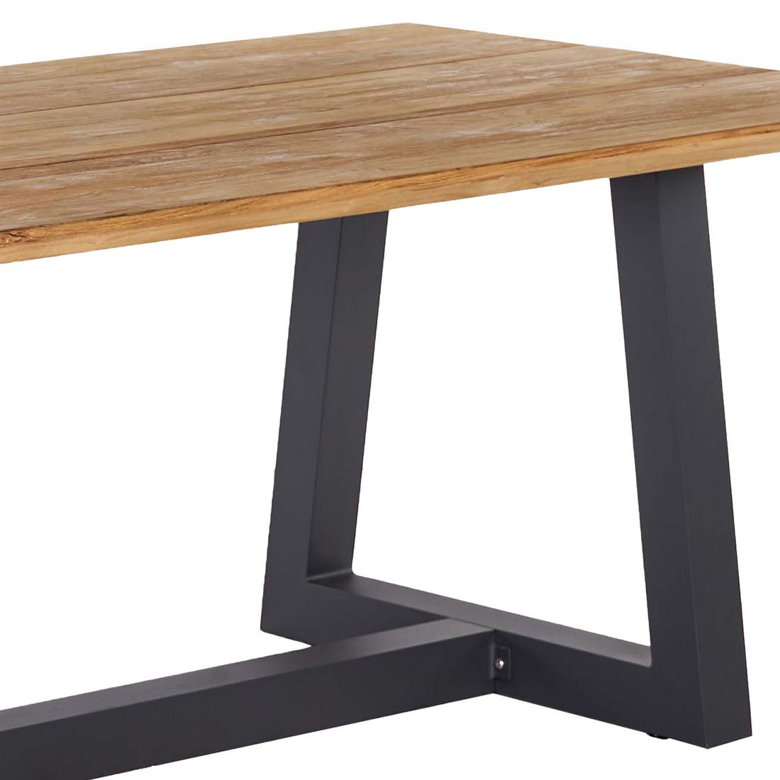 Hagebord Holland 220x100 cm aluminium og resirkulert teak bakside