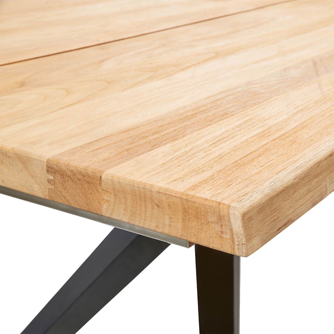 Nærbilde av rustfri stålramme på Hagebord Holland 240x95 cm rustfritt stål/teak