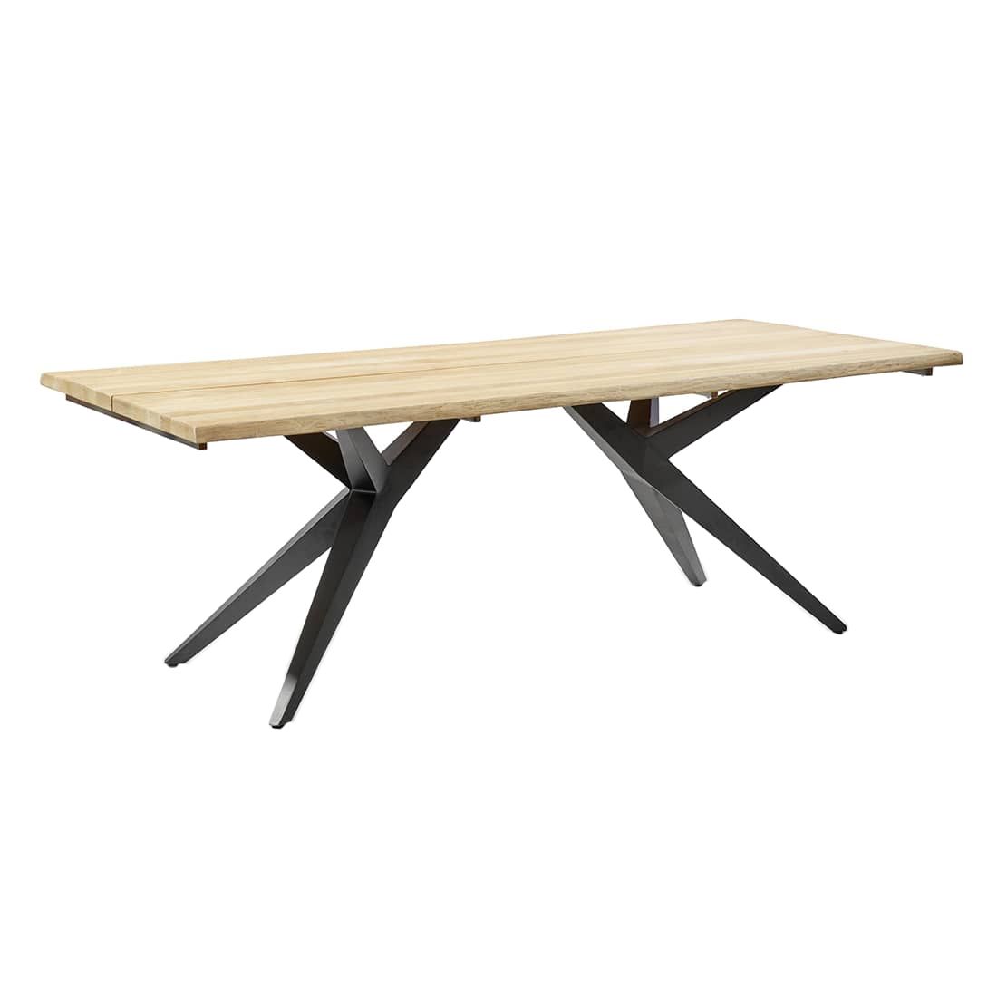 Hagebord Holland aluminium/teak 220x95 cm - Musterring forfra