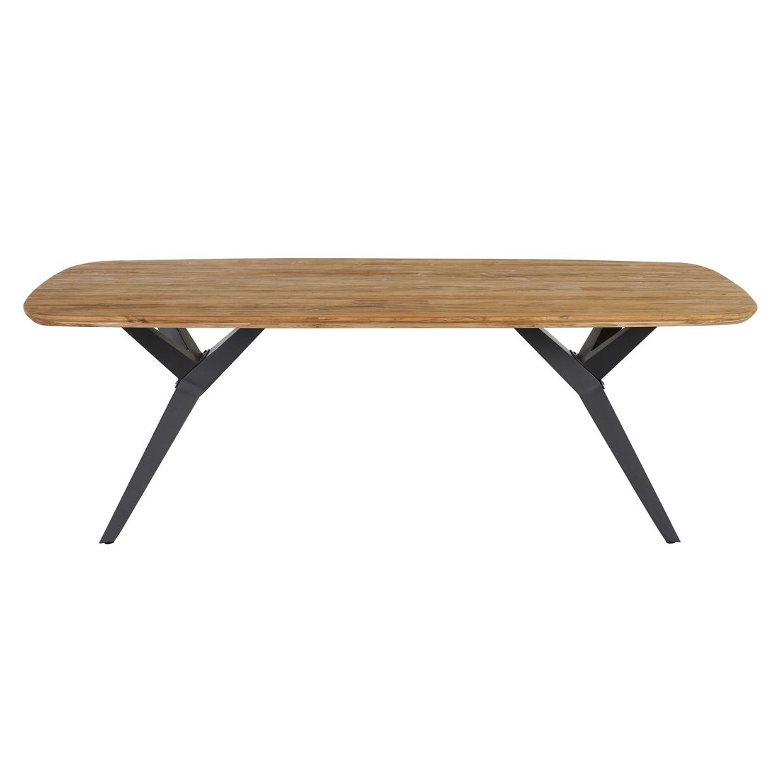 Hagebord Hudson 220x100 cm aluminium resirkulert teak bakside