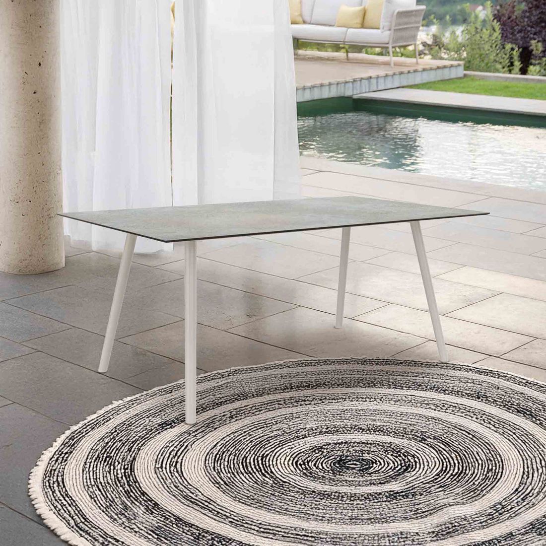 Hagebord Interno 180x100 cm aluminium Silverstar 2.0 greige bakside