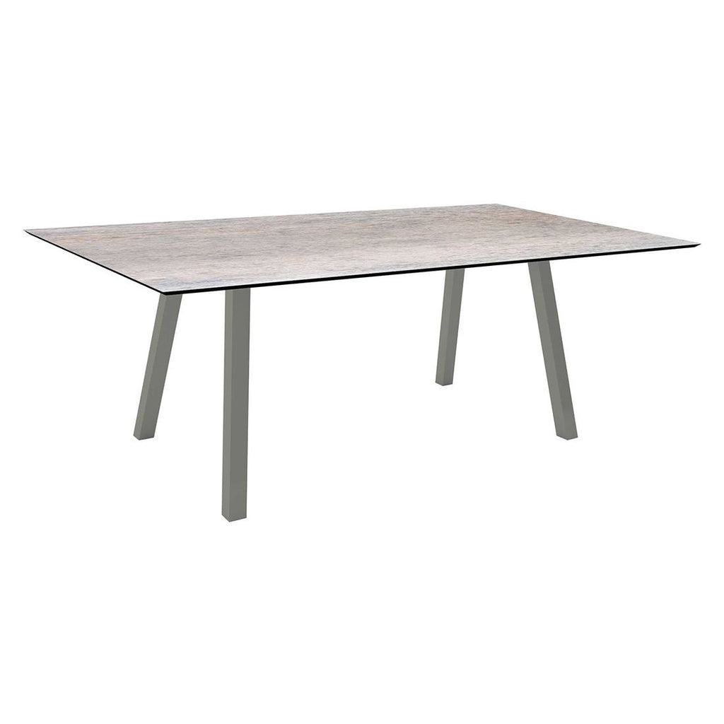 Hagebord Interno 180x100 cm aluminium Silverstar smoky forfra