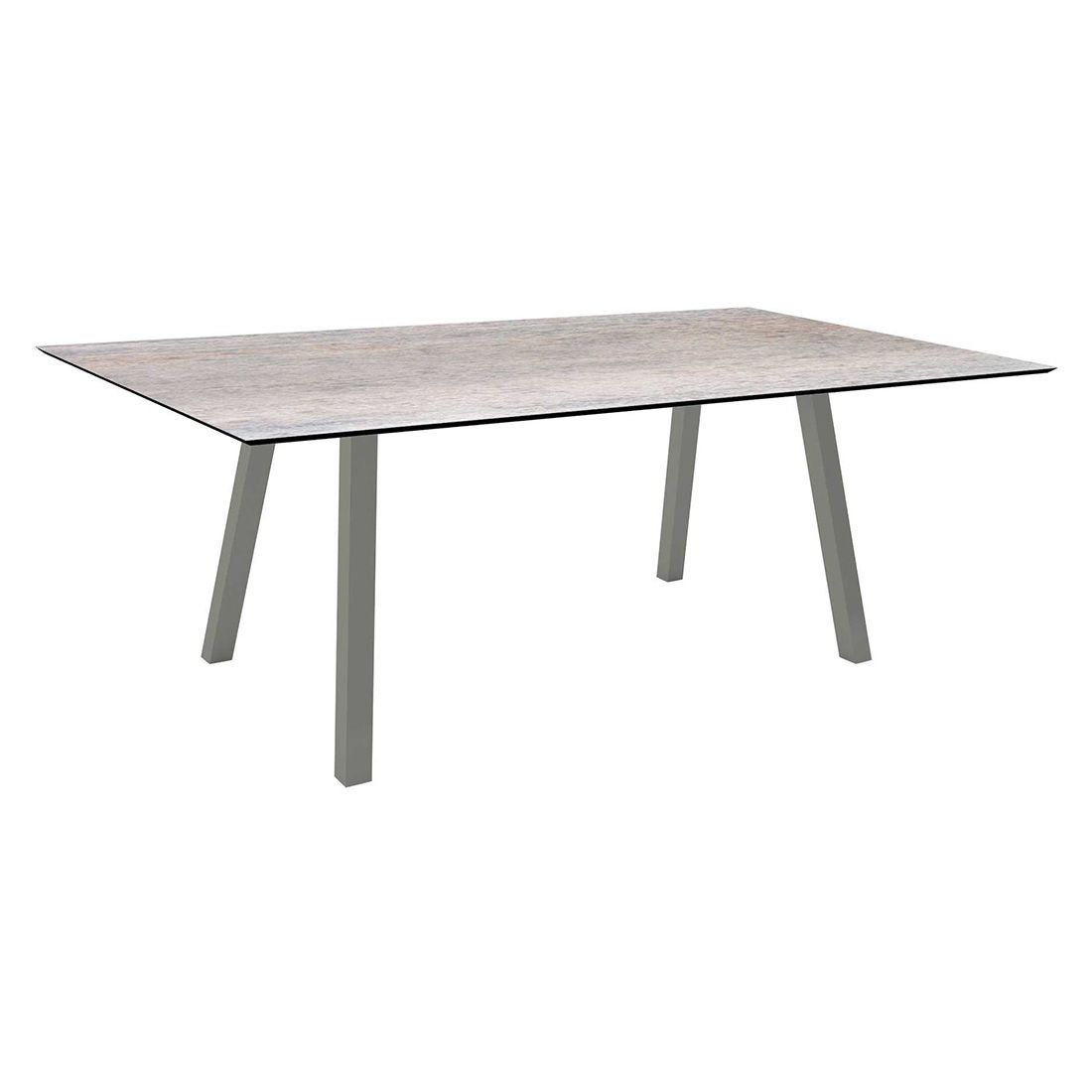 Hagebord Interno 180x100 cm aluminium Silverstar smoky forfra