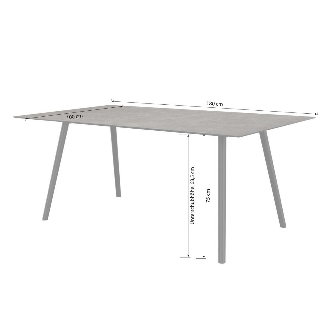 Hagebord Interno 180x100 cm aluminium/Silverstar 2.0 - Stern bakside
