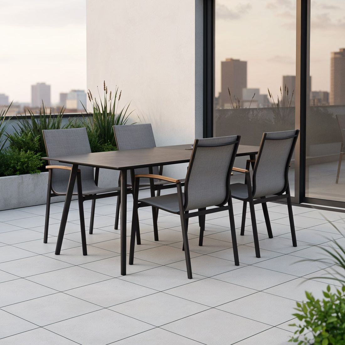 Montert Hagebord Interno 180x100 cm aluminium/Silverstar 2.0 - Stern i hage