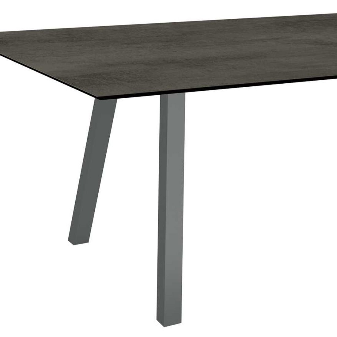 Hagebord Interno 180x100 cm aluminium Silverstar 2.0 detalj bordplate