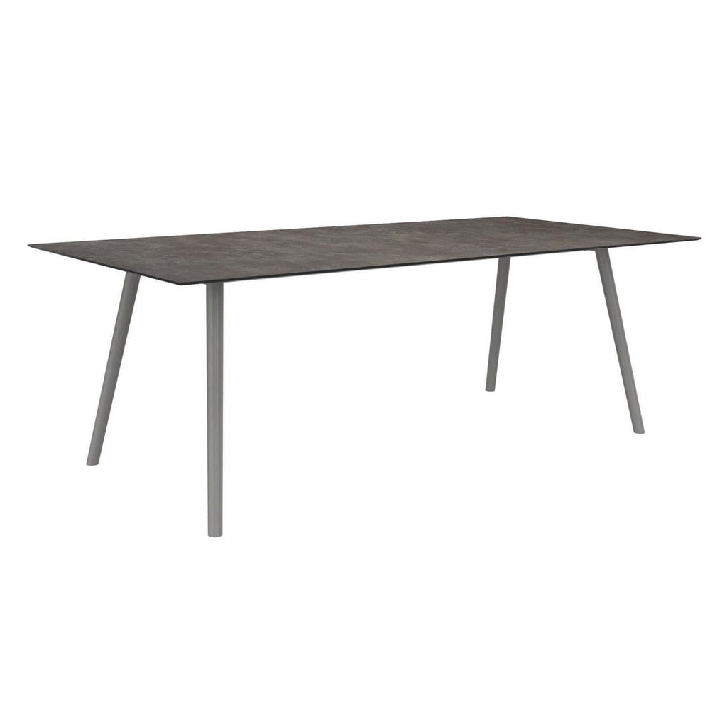 Hagebord Interno 220x100 cm aluminium Silverstar 2.0 fra Stern forfra