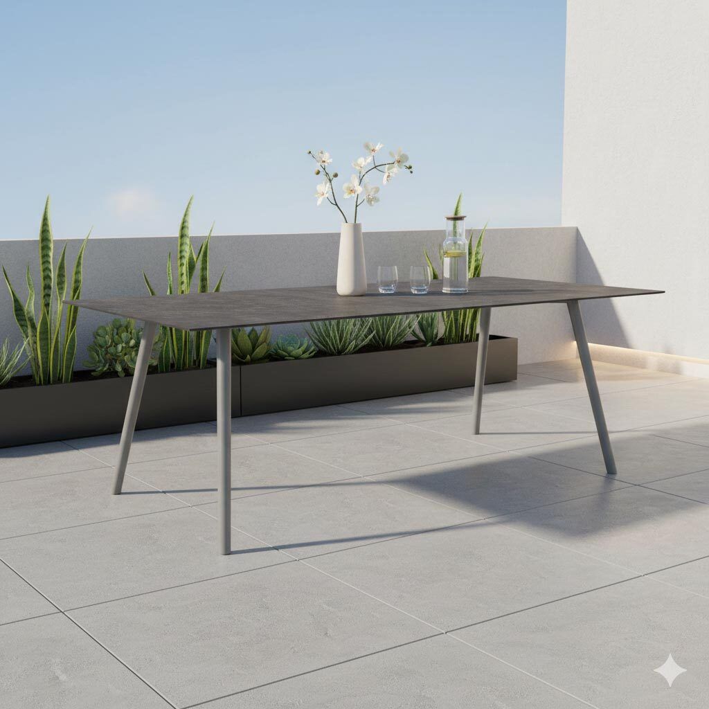 Hagebord Interno 220x100 cm aluminium Silverstar 2.0 fra Stern bakside