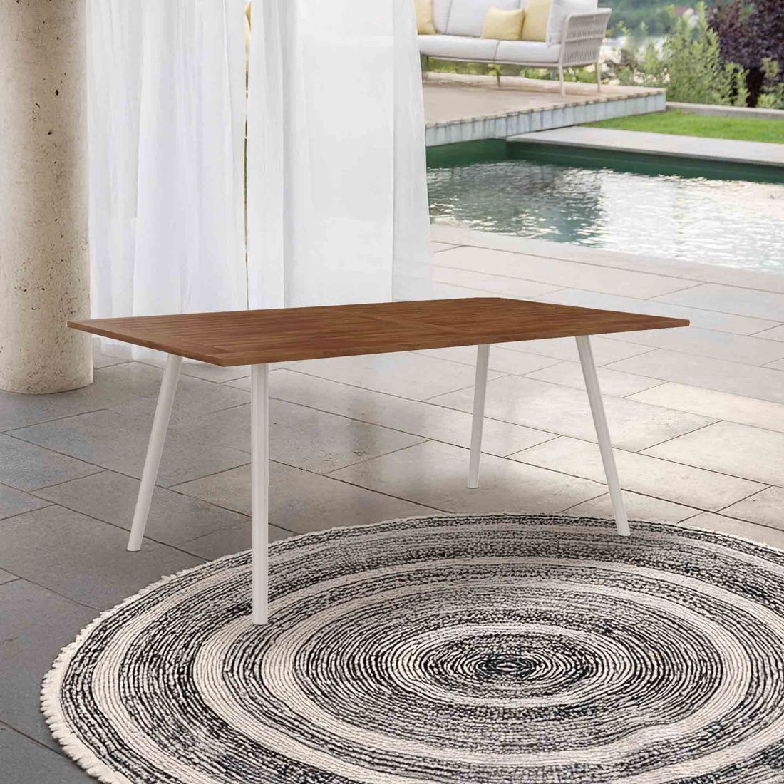 Hagebord Interno aluminium/teak 180x100 cm - Stern bakside