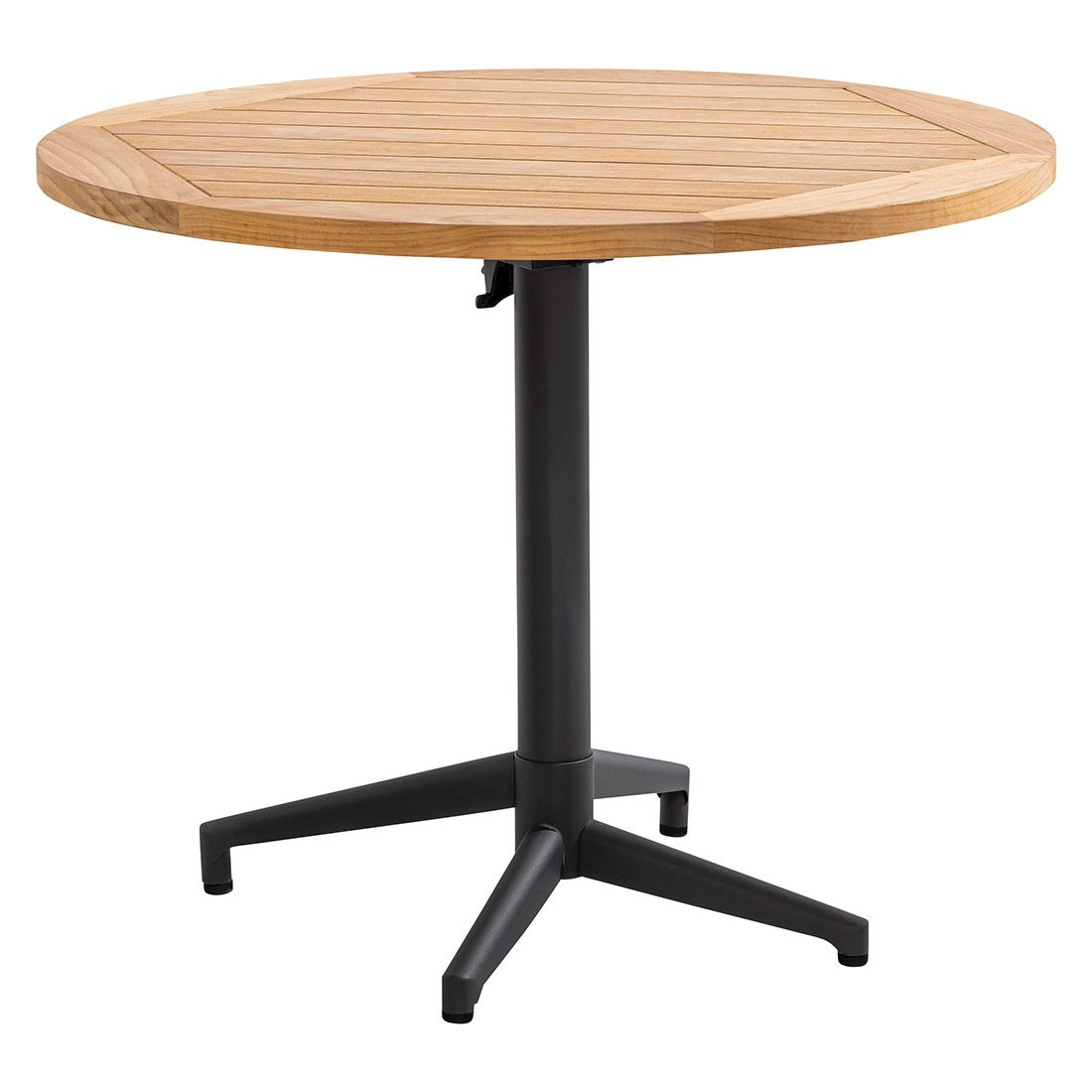Hagebord Italien Ø95 cm rustfritt stål/teak klappbart - Musterring forfra