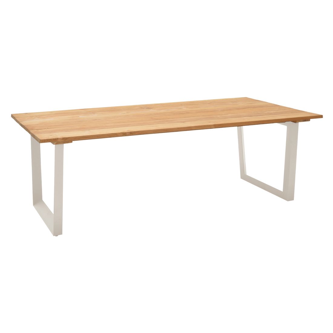 Hagebord Jimmy 216x99 cm aluminium/teak forfra