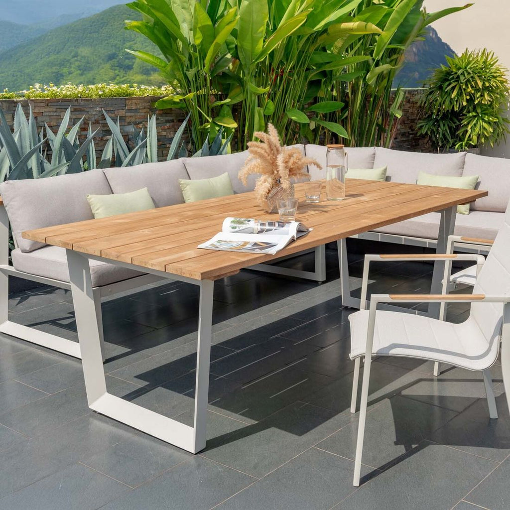 Hagebord Jimmy 216x99 cm aluminium/teak bakside