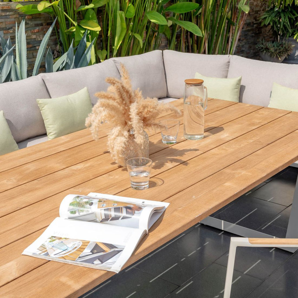Hagebord Jimmy 216x99 cm aluminium/teak visning av ben
