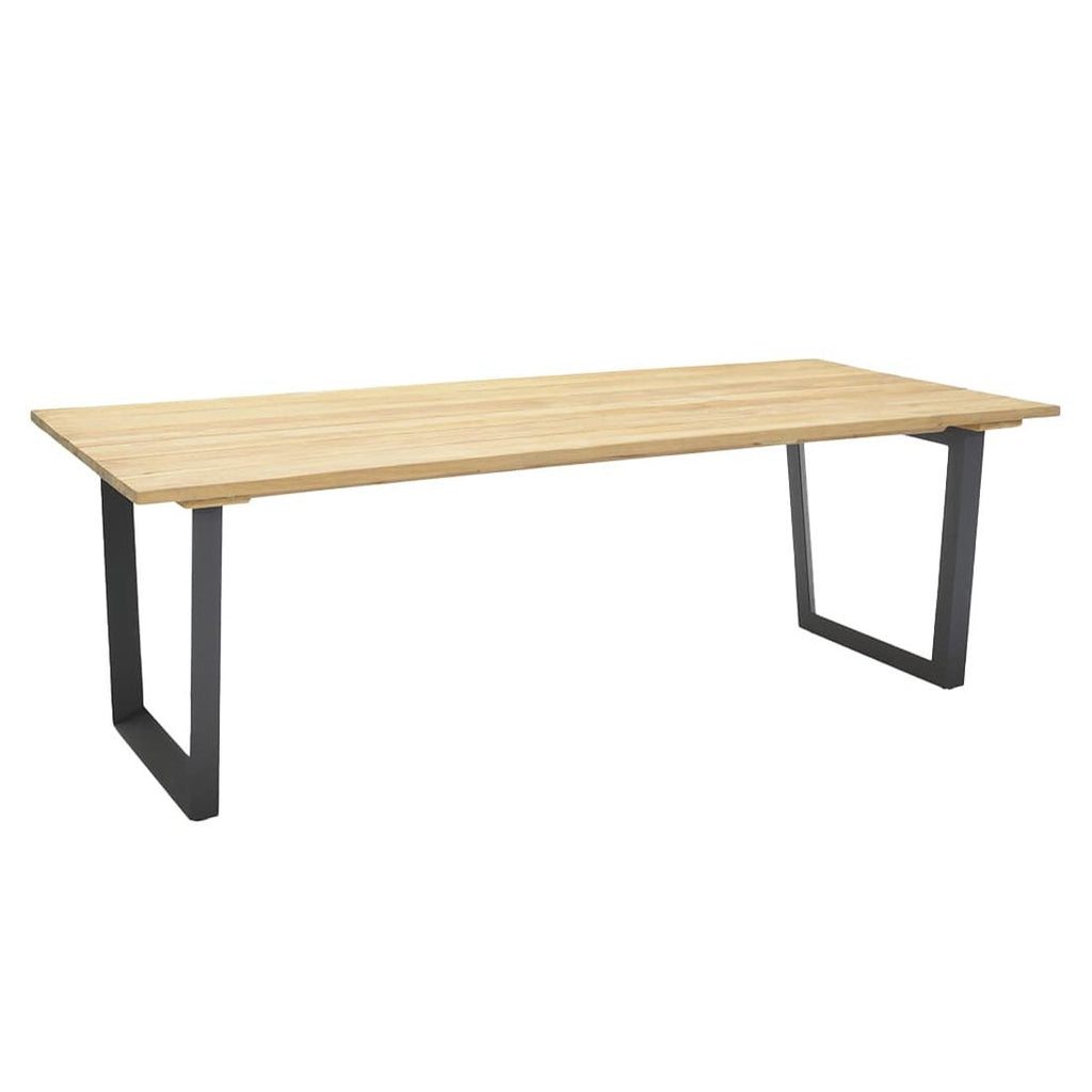 Hagebord Jimmy aluminium resirkulert teak 216x99 cm forfra