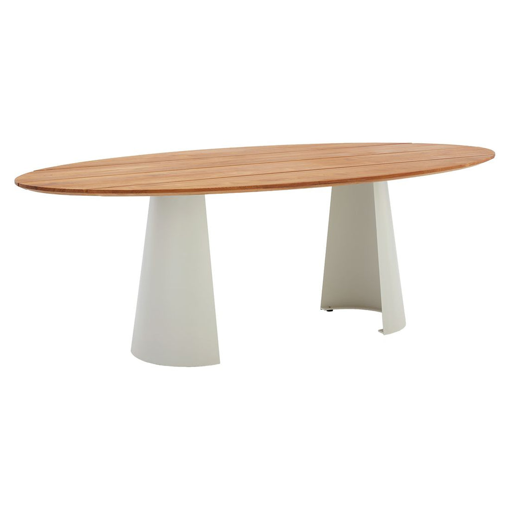 hagebord justb! 200x110cm aluminium teak front