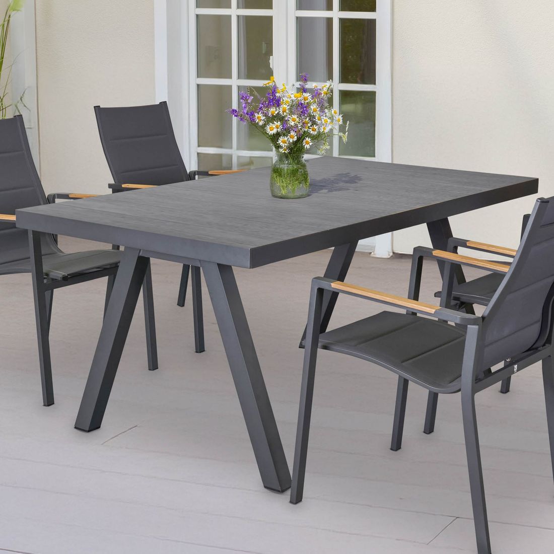 Hagebord Keramo aluminium/keramikk 200x100 cm bakside