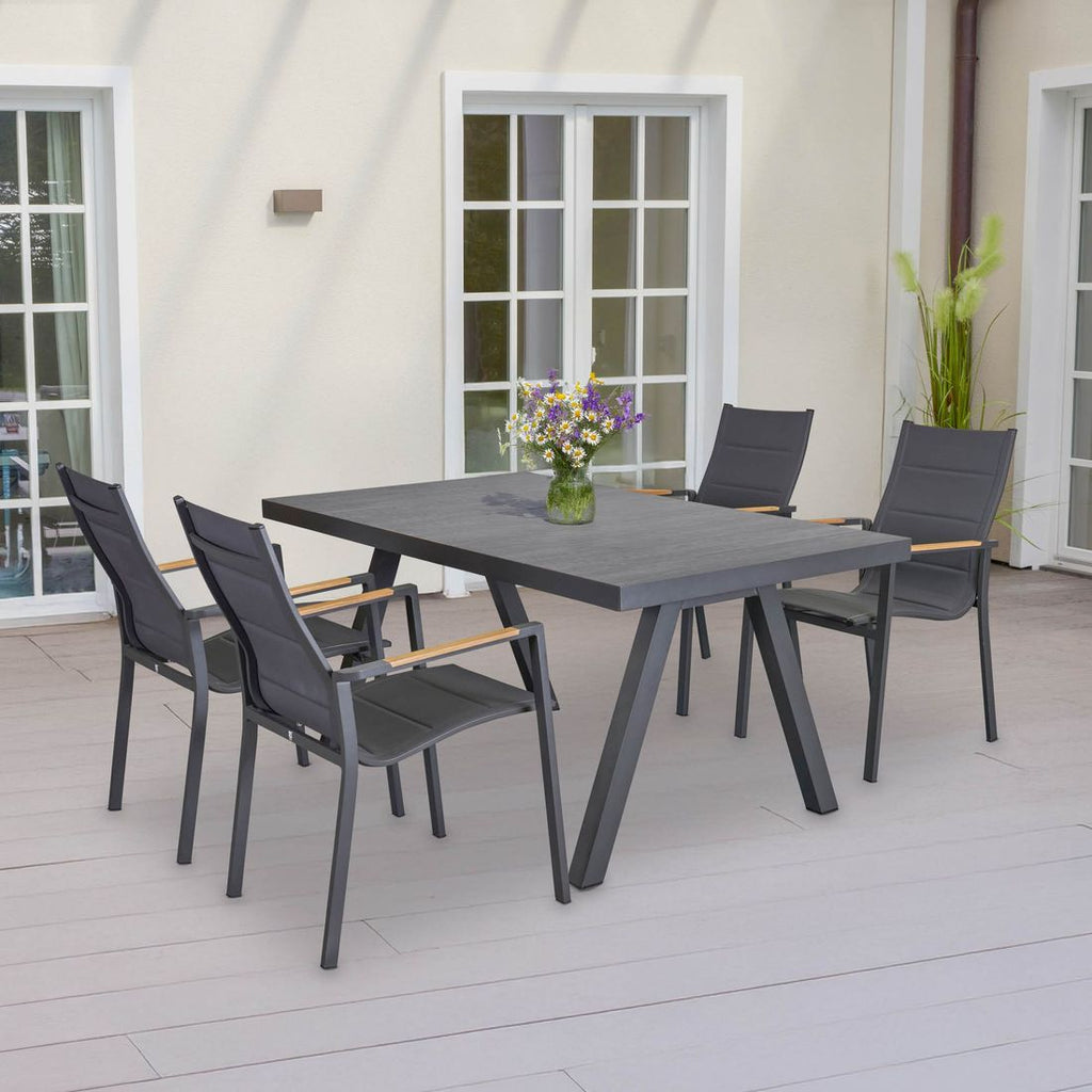 Hagebord Keramo aluminium/keramikk 200x100 cm sideprofil