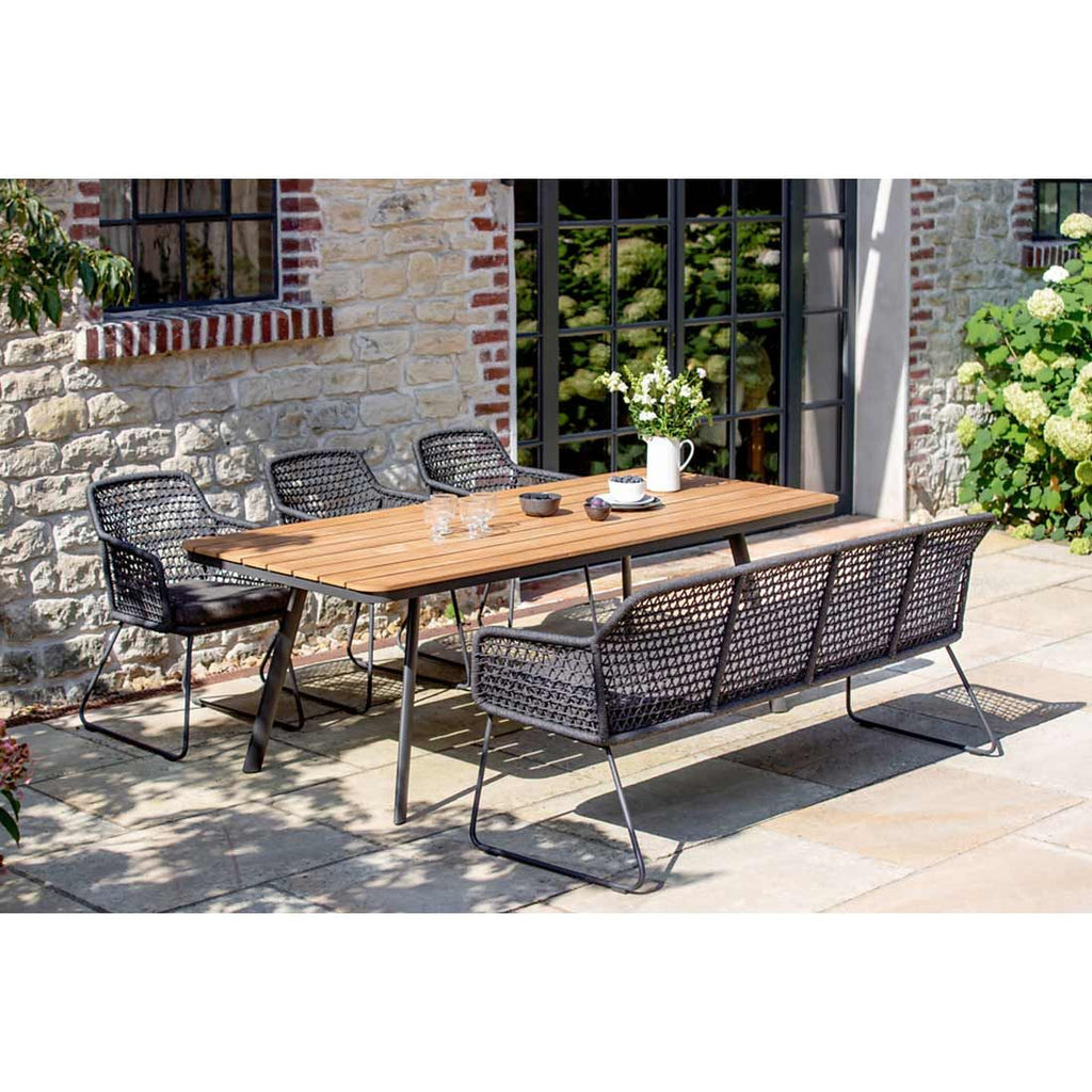 Hagebord Kubu 220x95 cm aluminium/teak bakside