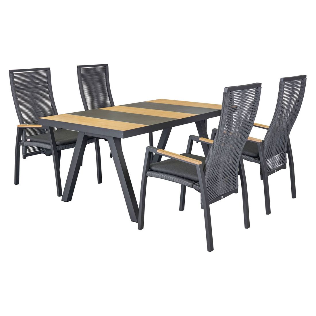 Hagebord Kumasi aluminium teak keramikk visning av ben
