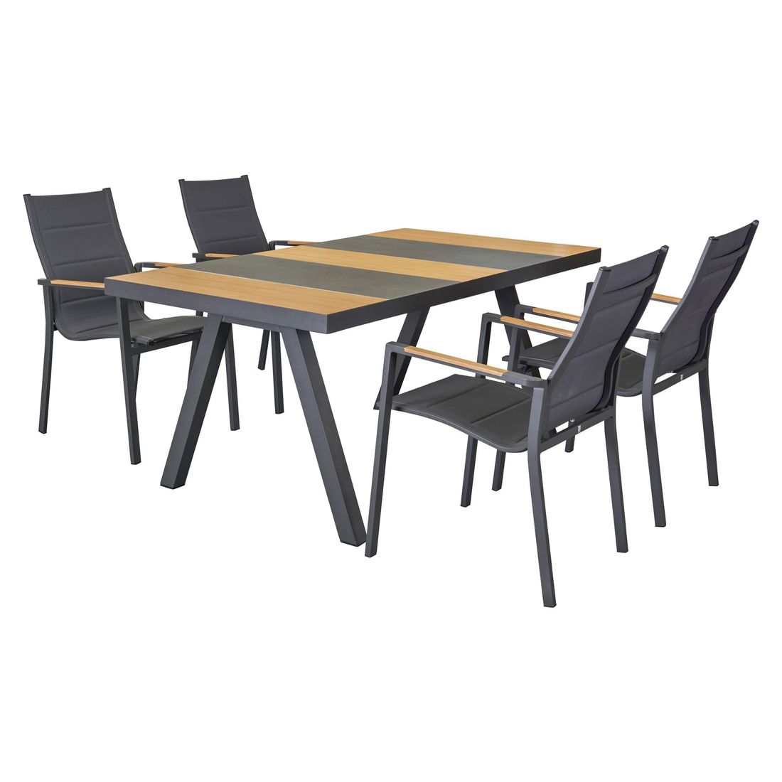 Hagebord Kumasi aluminium teak keramikk helhetlig utsikt