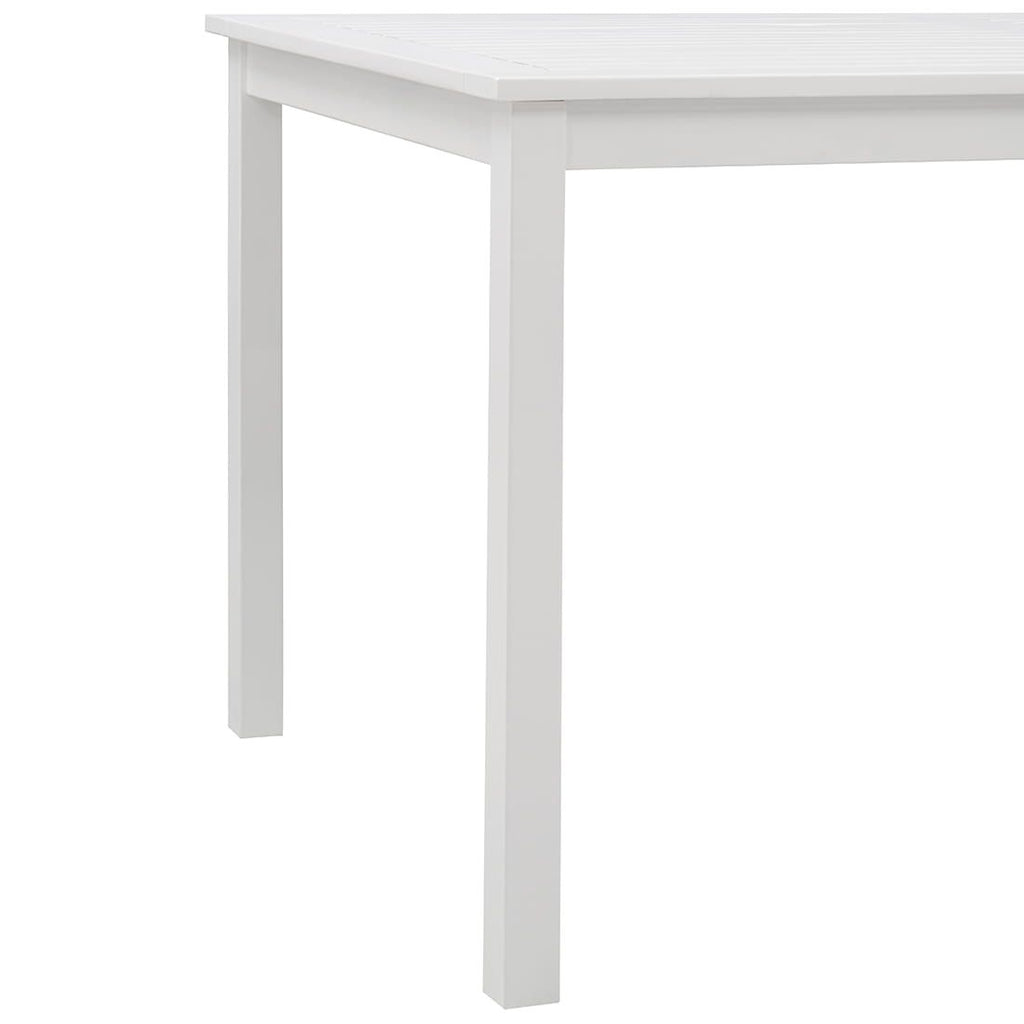 Nærbilde av trebordplate på Hagebord Landhaus 150x80cm akasie hvit