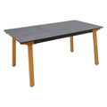Hagebord Lenyx 160x95 cm teak/HPL sett forfra