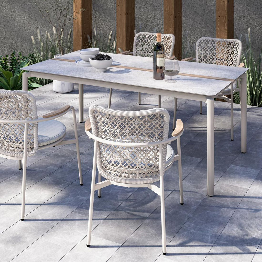 Hagebord Liox 180x100 cm aluminium HPL Zebra bakside