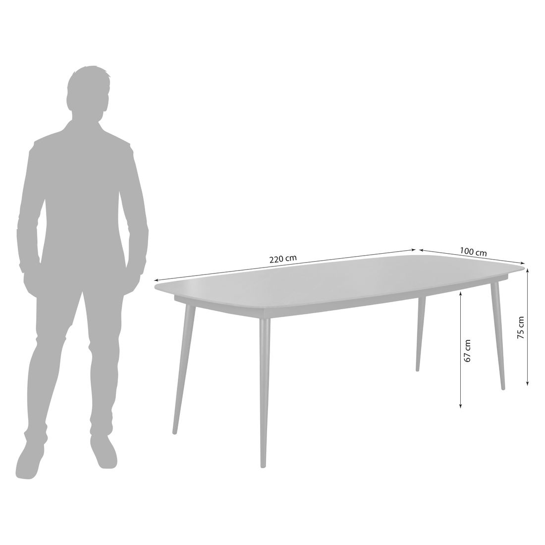 Detalj av Sinterstone bordplate på Hagebord Loma