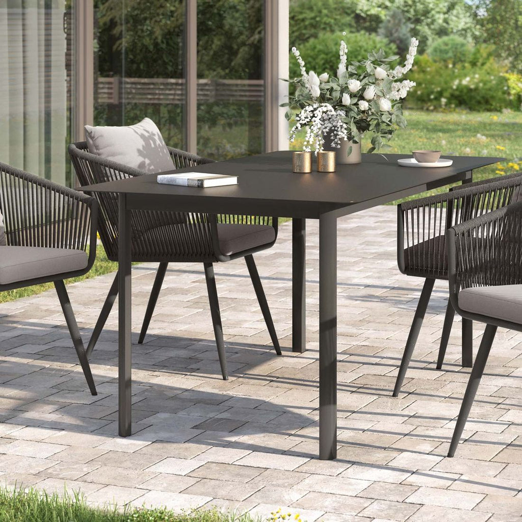 Hagebord Lorenzo aluminium 160x90 cm antrasitt bakside