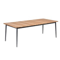 Hagebord Luna aluminium/teak 220x95 cm - Niehoff sett forfra