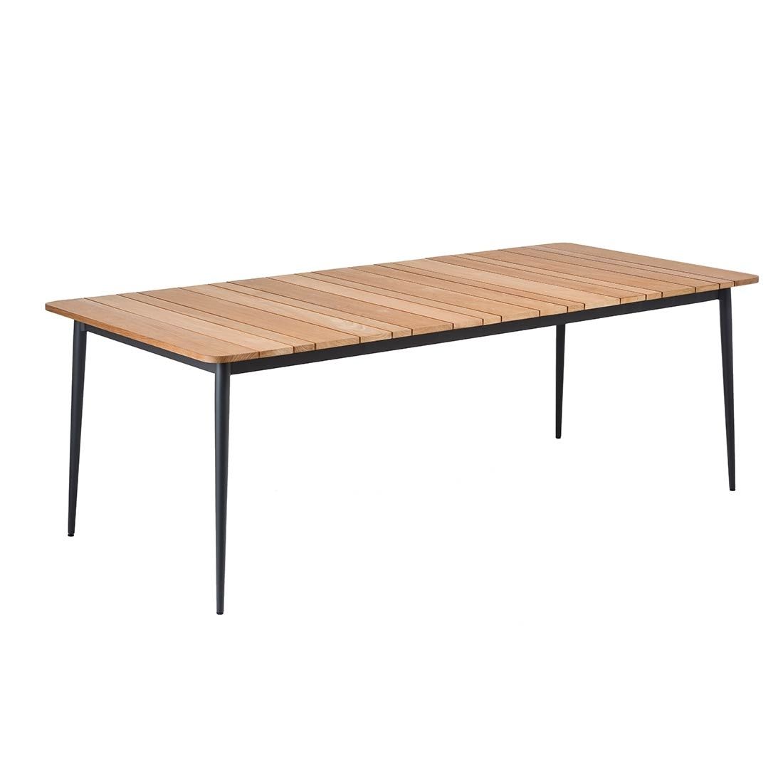 Hagebord Luna aluminium/teak 220x95 cm - Niehoff sett forfra