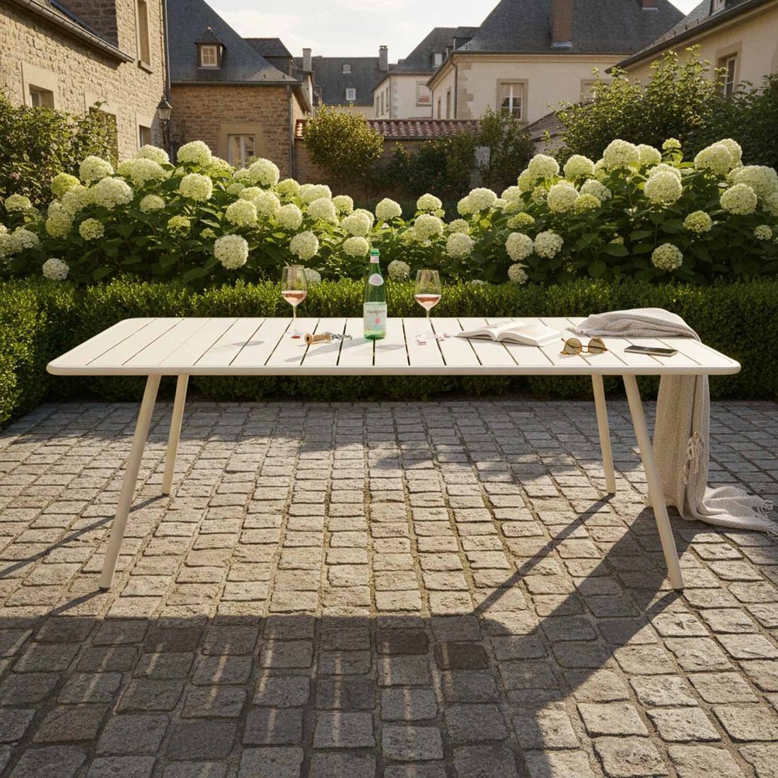 Hagebord Luxembourg aluminium 207x100 cm bakside