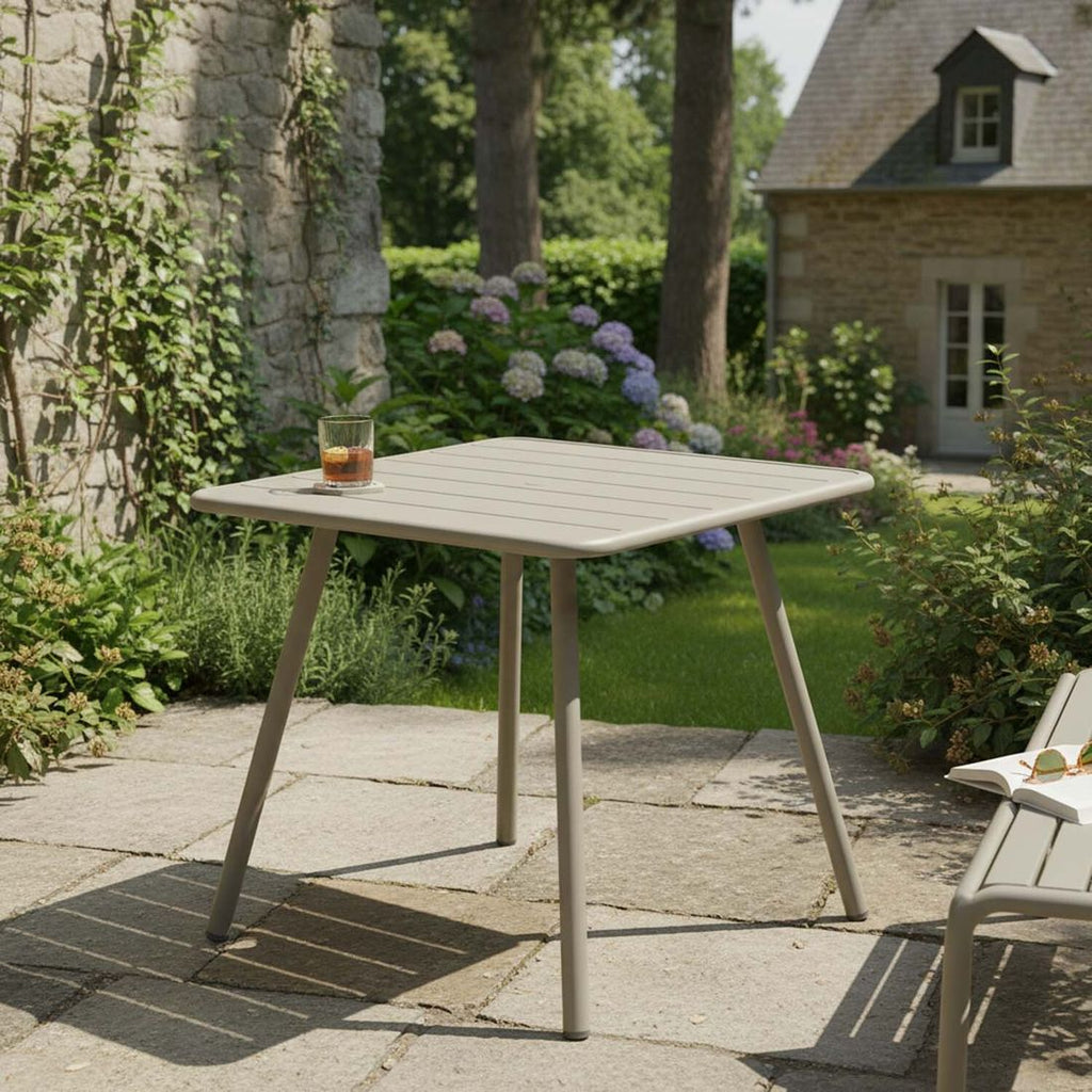 Hagebord Luxembourg aluminium 80x80 cm bakside