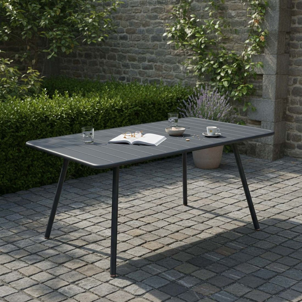 Hagebord Luxembourg aluminium 165x100 cm antrasitt bakside