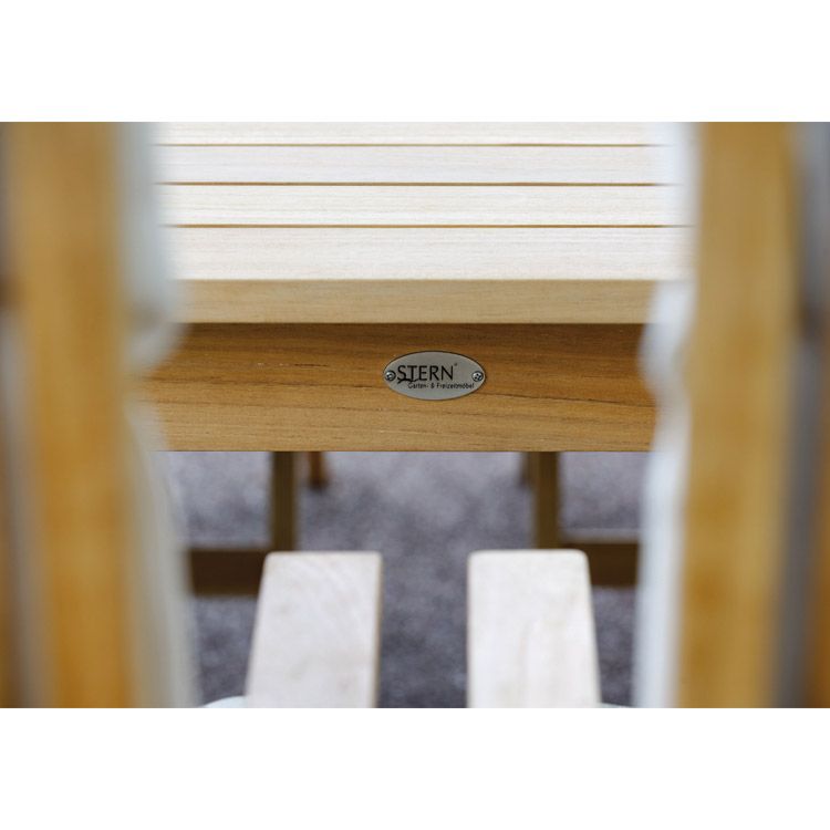 Hagebord Malaga teak 160x90 cm natur detalj av bordplate