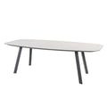Hagebord Manolo 240x103 cm aluminium/glasskeramikk forfra