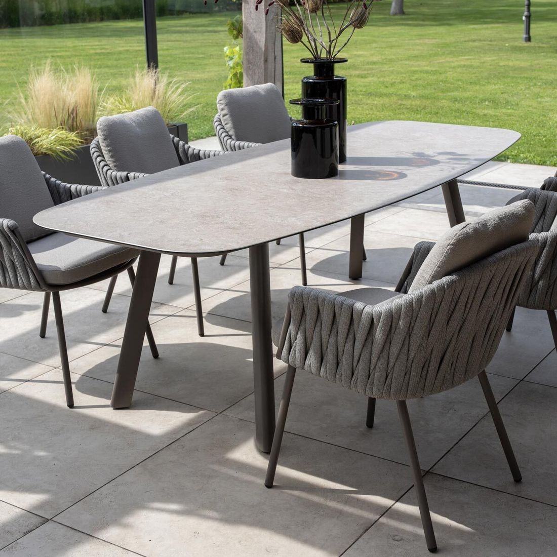 Hagebord Manolo 240x103 cm aluminium/glasskeramikk bakside