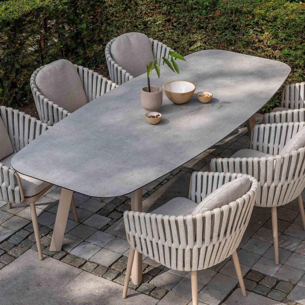 Hagebord Manolo aluminium/glasskeramikk 240x103 cm bakside