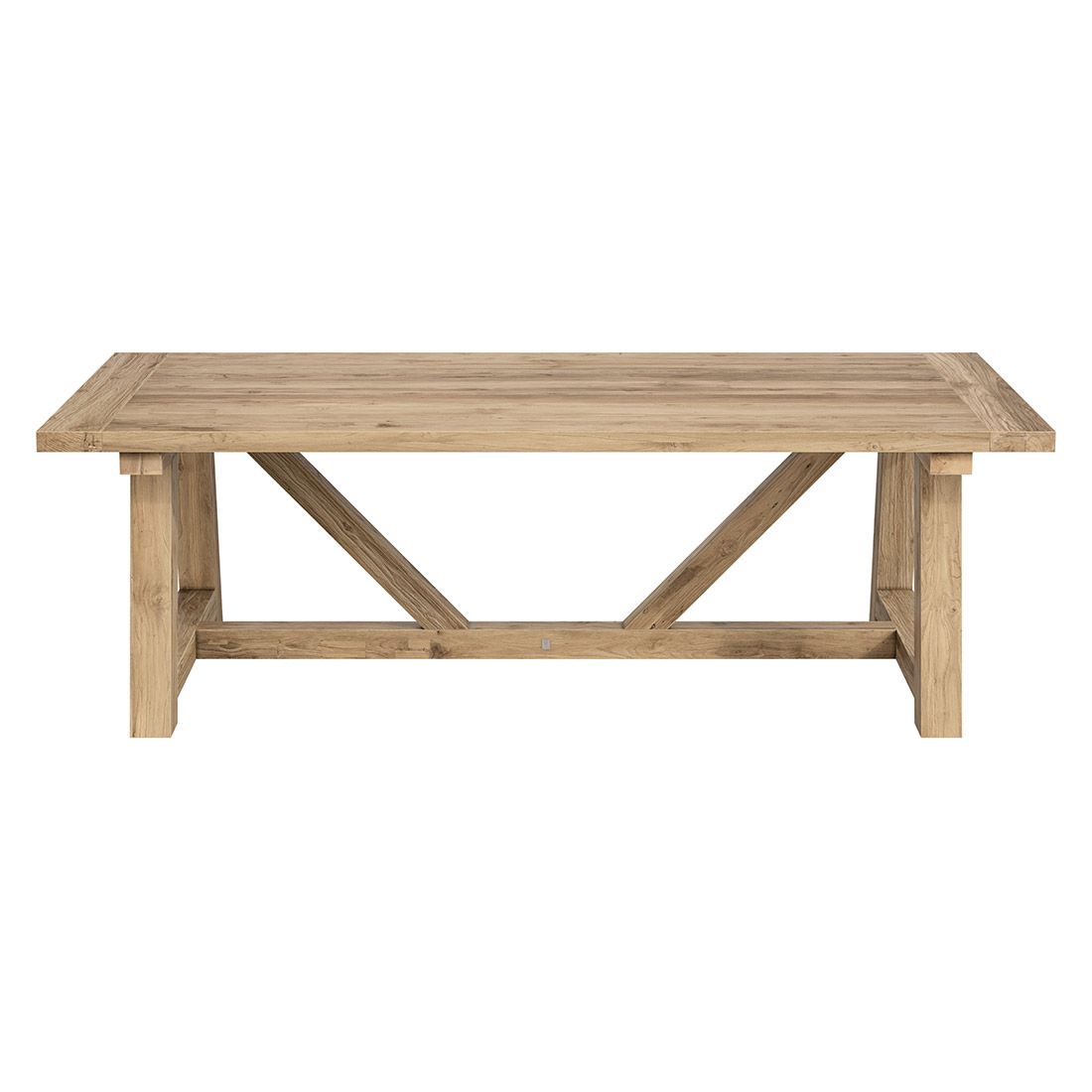 Detalj av bordplate på Hagebord Marbella 240x110cm resirkulert teak - OUTLIV